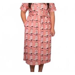 NEW LAYERZ CLOTHING cheyenne midi dress in pink